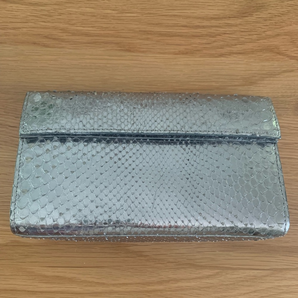 Nancy Gonzalez Metallic Python Clutch